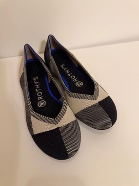 Rothy's Black and Cream Knit Ballet Flats - Women's